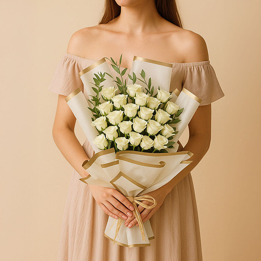 Beautiful White Spray Rose Bouquet: White Flower Bouquets