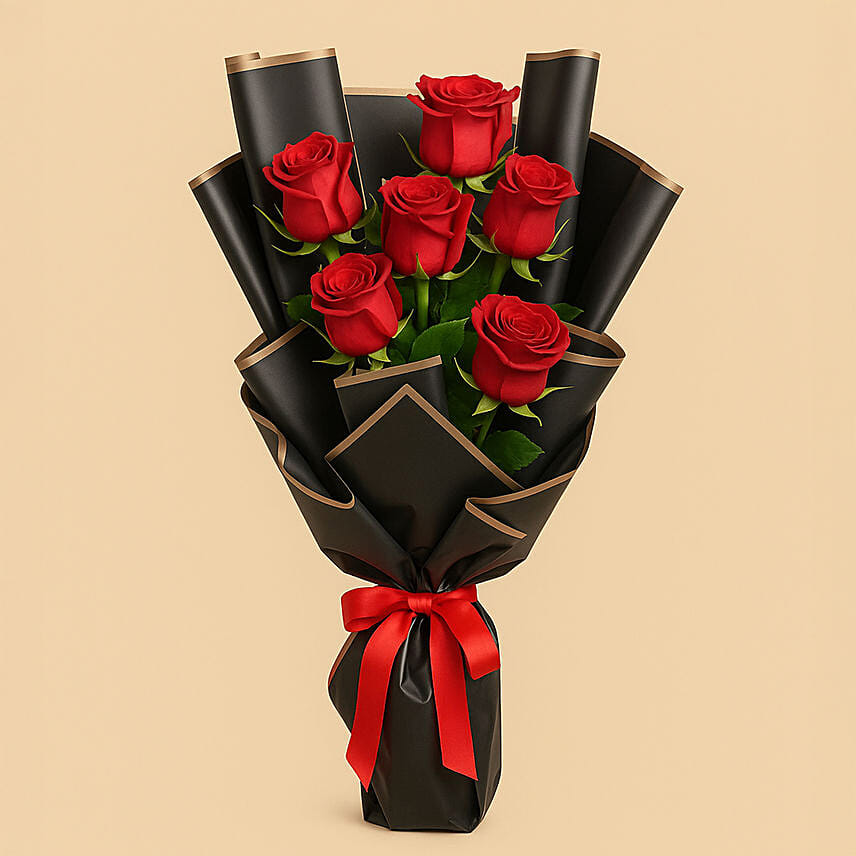 Designer Red Roses Bouquet: Karwa Chauth Flowers