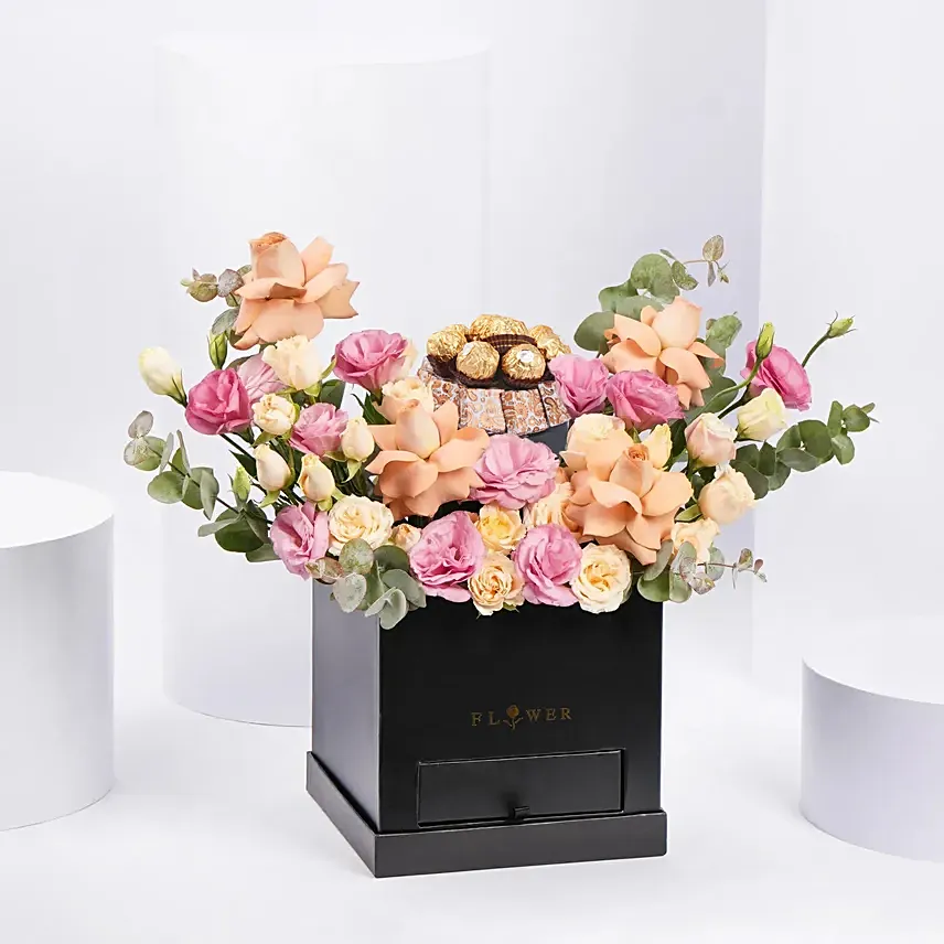 Flowers Warmth With Chocolates: Flower Delivery Sharjah