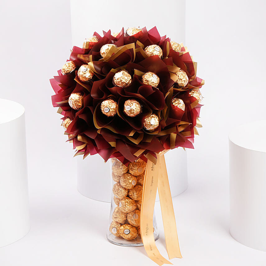 Gold Rocher Sparkle: Buy Anniversary Chocolates 