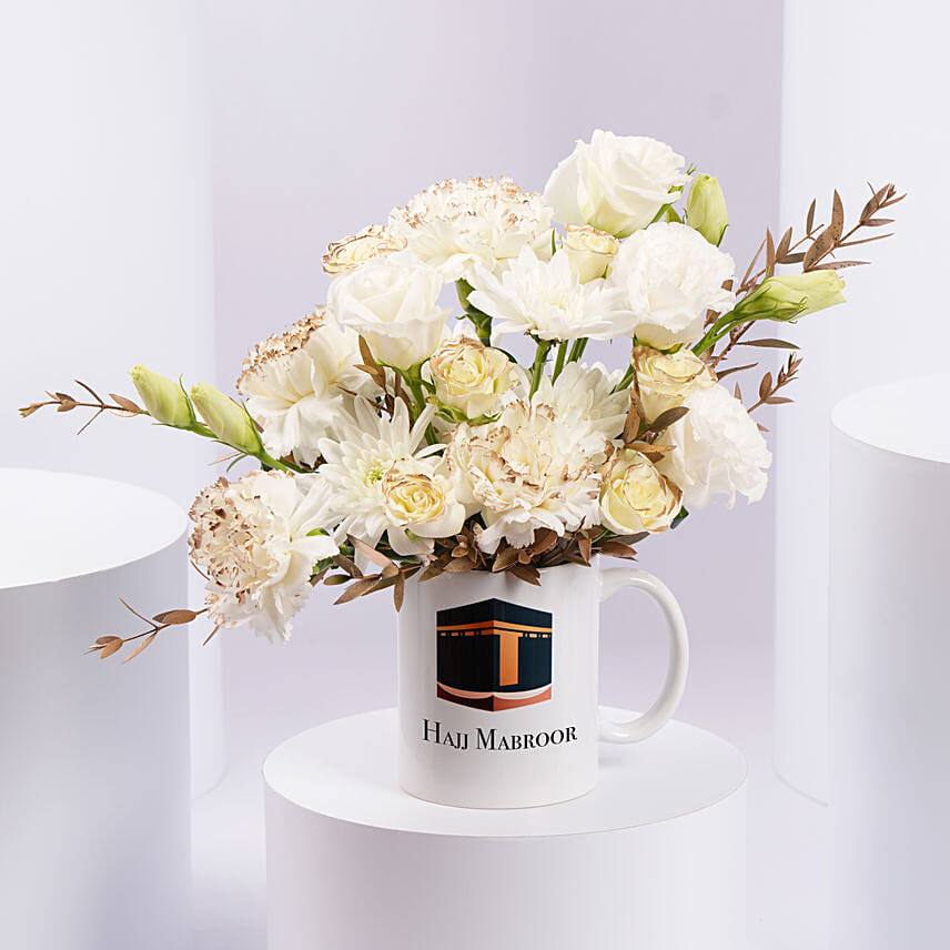 Hajj Mubarak Bouquet Mug: Hajj Gifts
