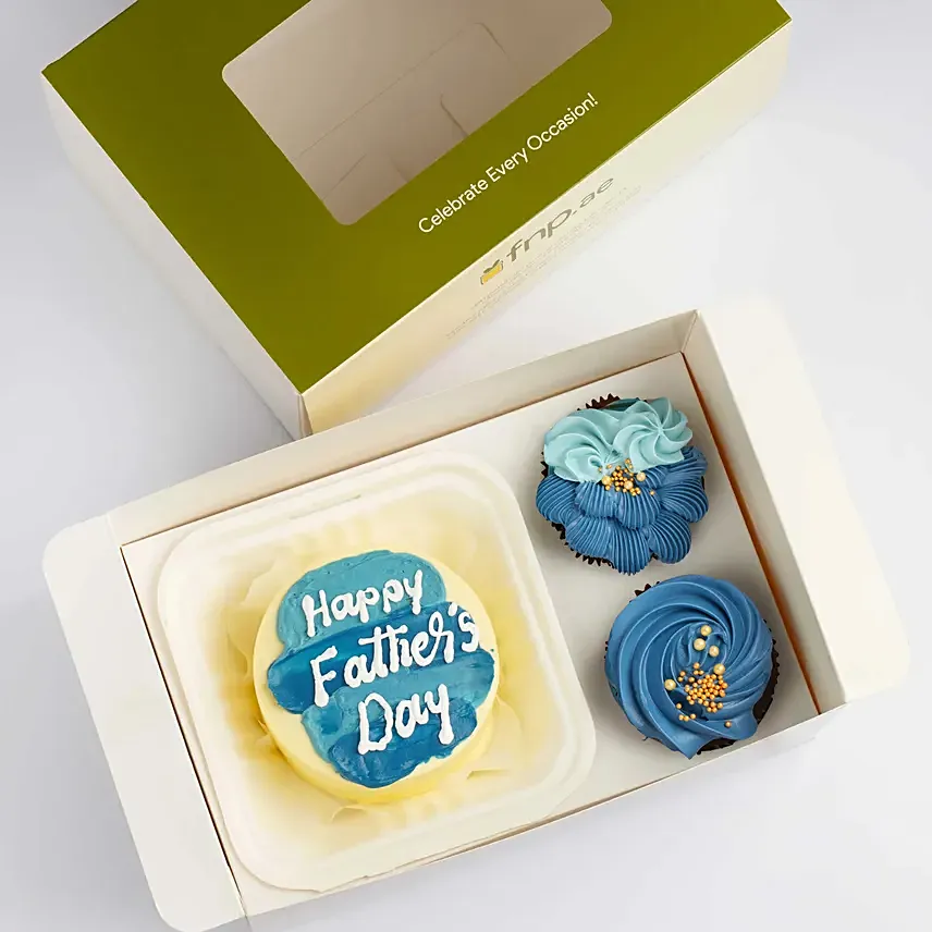 Fathers Day Bento Cake And Cupcakes: Fathers Day Cupcakes