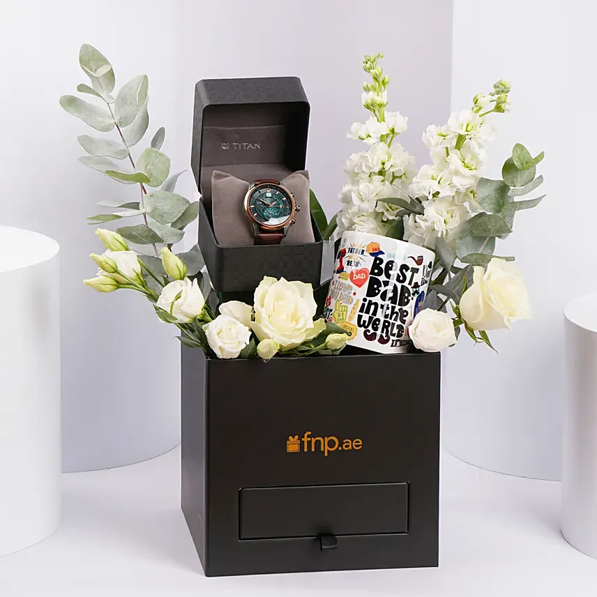 Best Dad Ever Titan Watch N Mug Gift Box: Branded Gifts