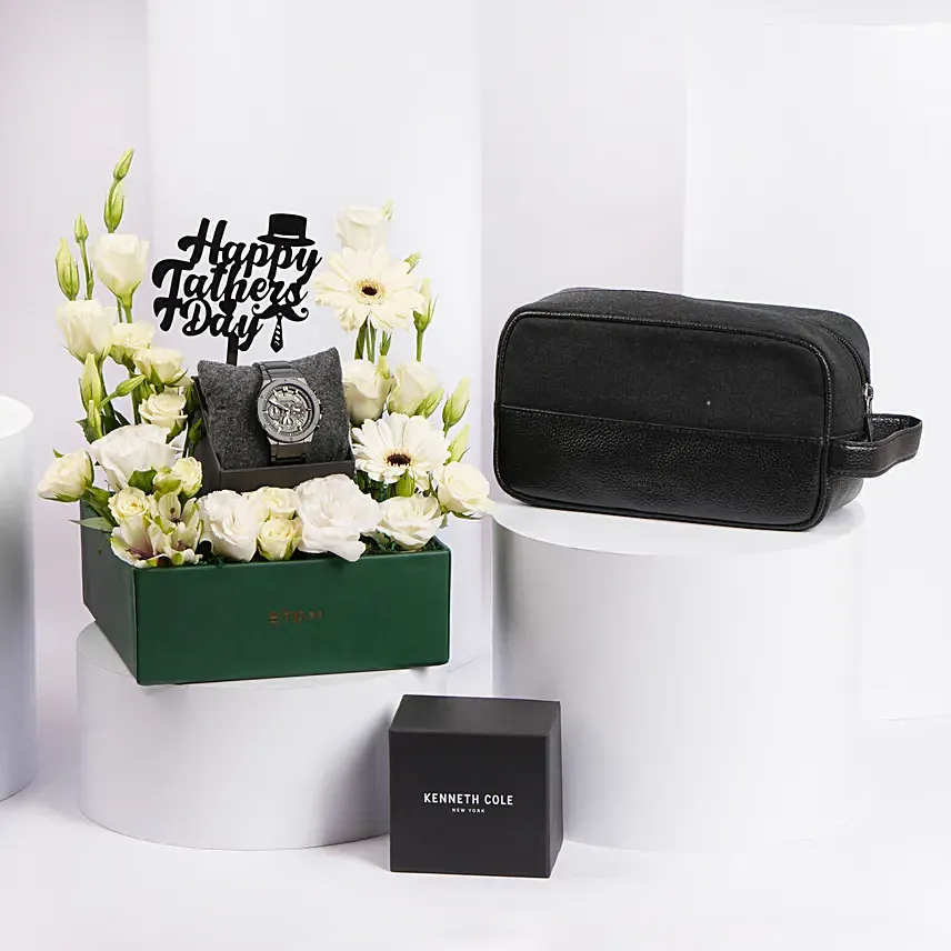 Kenneth Cole Designer Watch with Premium Toiletery Bag: Kenneth Cole-watches