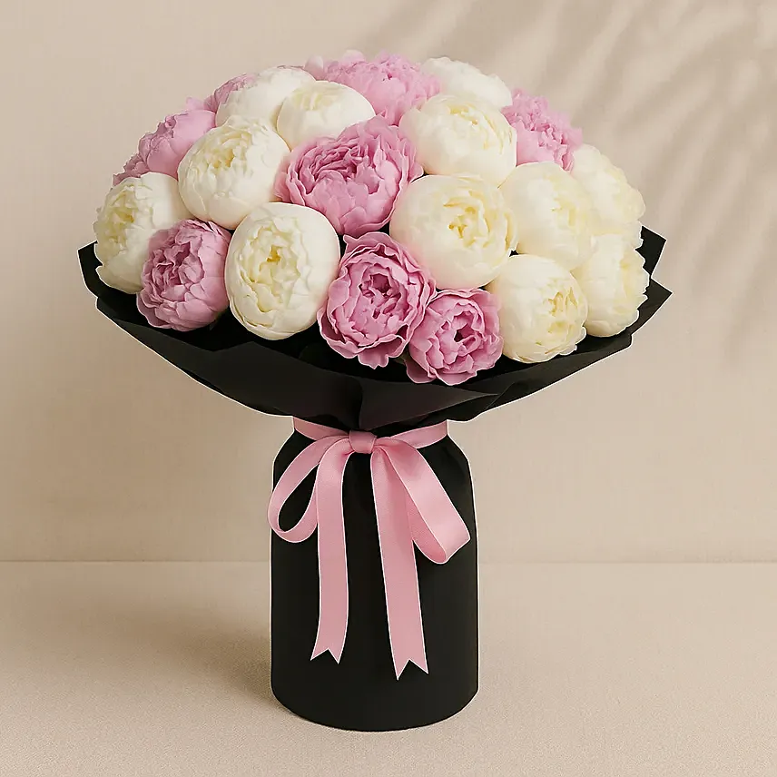 Mix Coloured Peonies Bouquet: Peonies Flower Bouquets