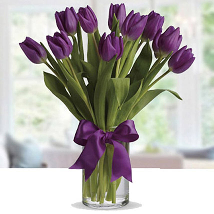 Purple Tulip Arrangement LB: 