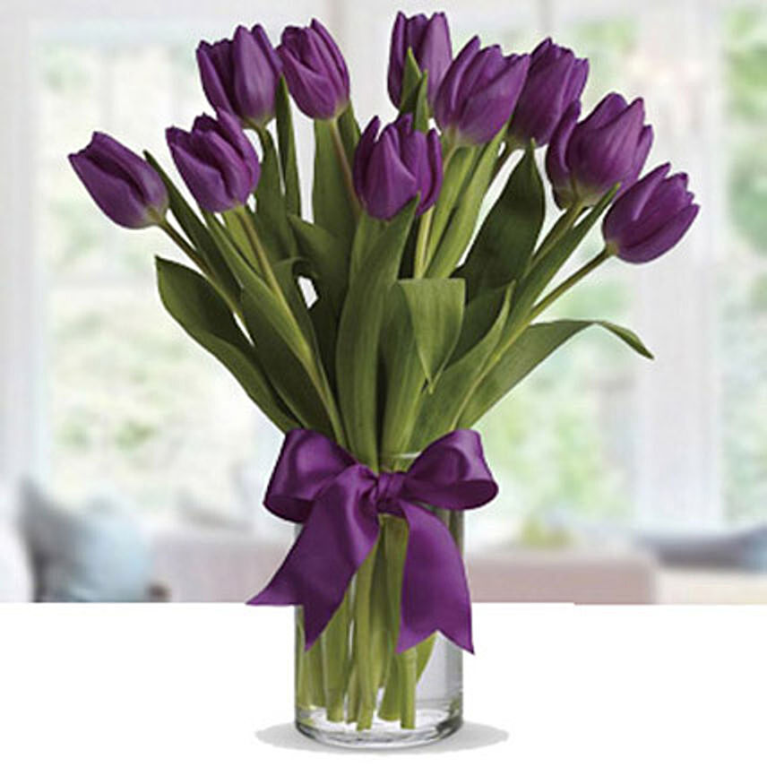 10 Purple Tulip Arrangement: Send Gifts to Lebanon