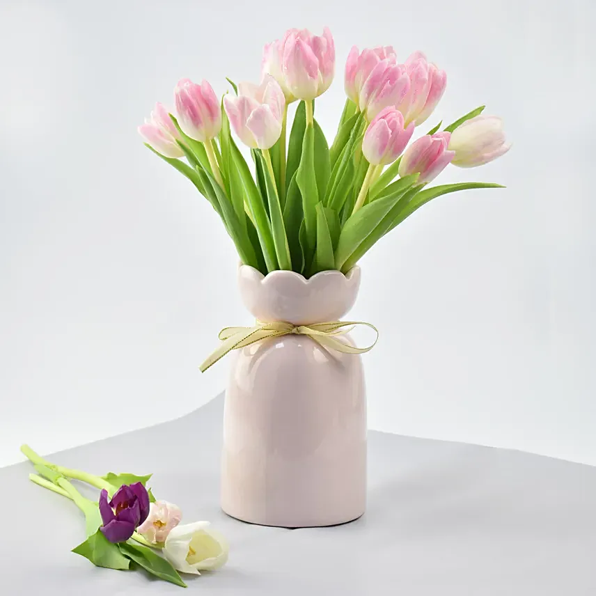Tulips Breeze Arrangement: Send Flowers to Lebanon