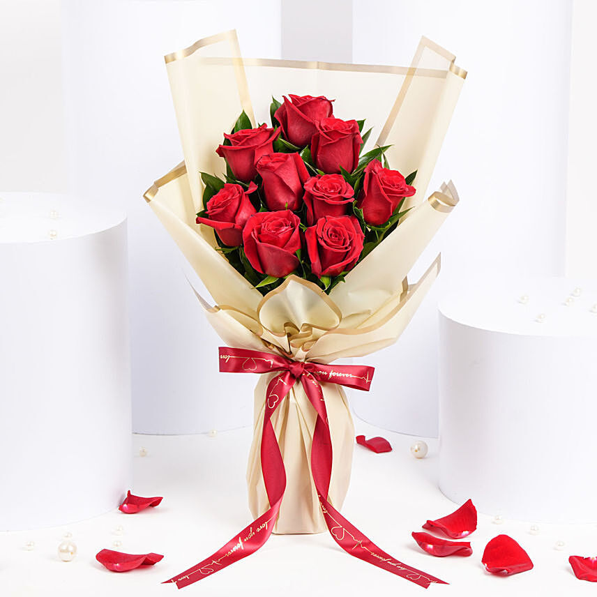 Love Expression Valentine 9 Roses: Flower Delivery Lebanon