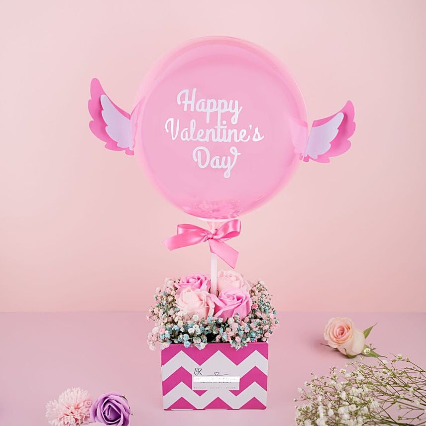Happy Valentines Day Balloon Roses Box: Balloon Decorations 