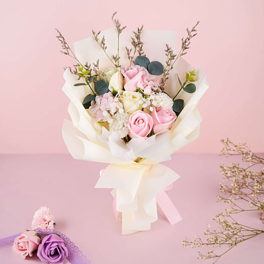 Premium Mixed Flowers Beautifully Tied Bouquet: Anniversary Gifts 