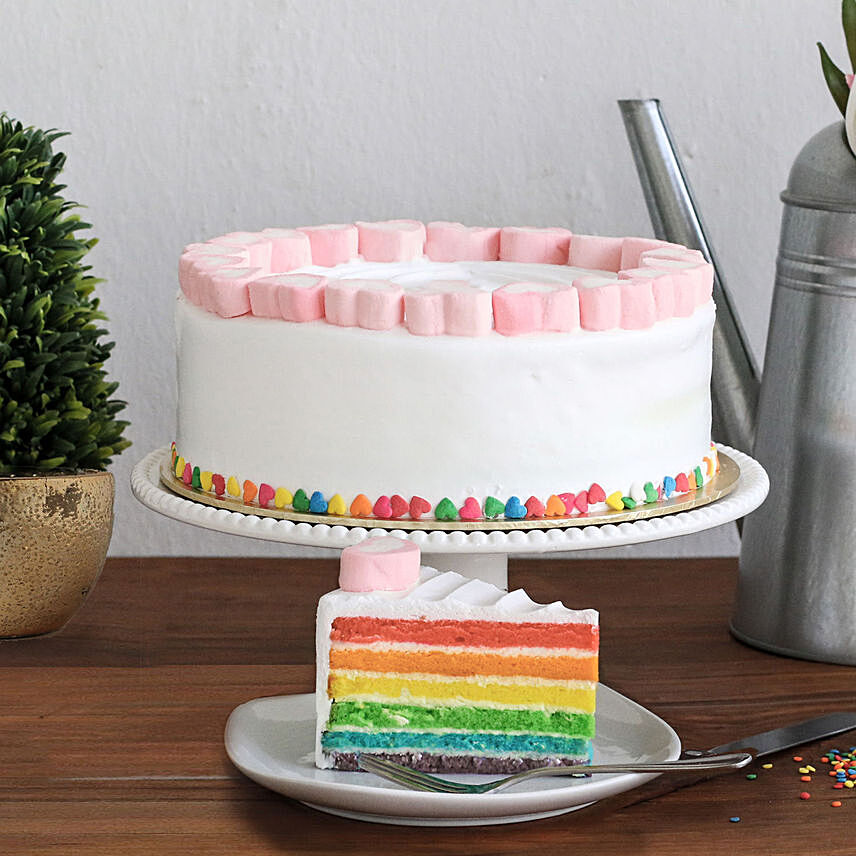 Yummy Rainbow Cake: Anniversary Gifts 