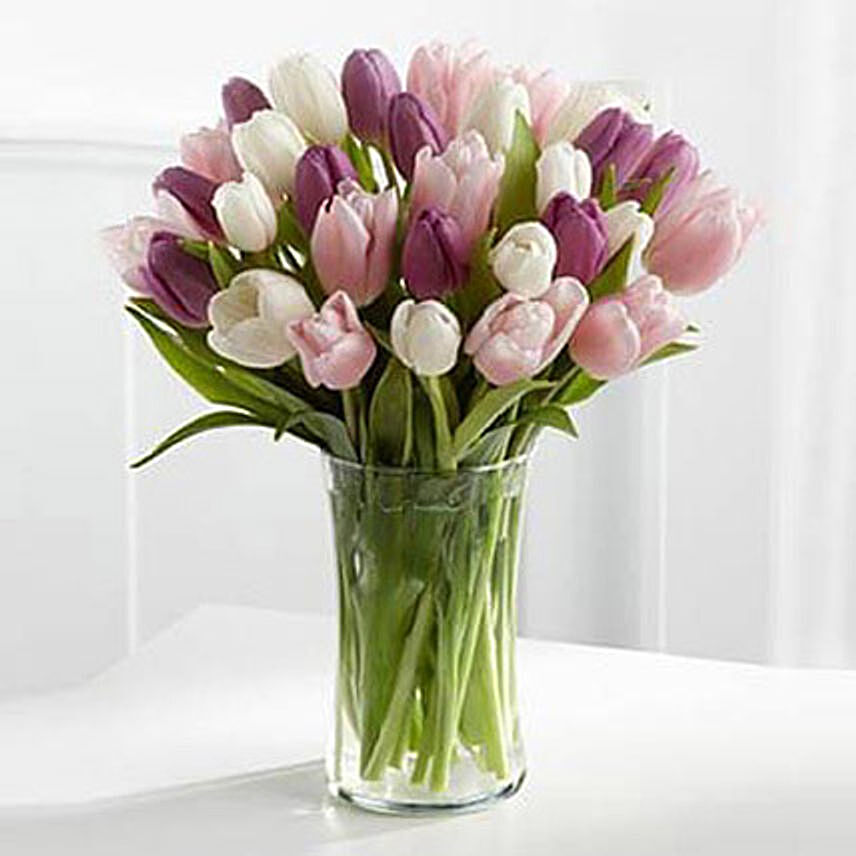 Painted Skies Tulip Bouquet OM: Send Flowers to Oman