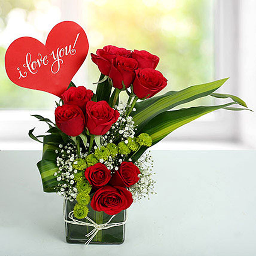 I LOVE YOU Flower Arrangement OM: Send Flowers to Oman