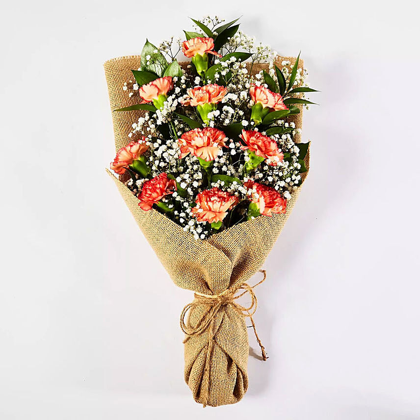 Lovely Orange Carnations Bouquet: Oman Gift delivery