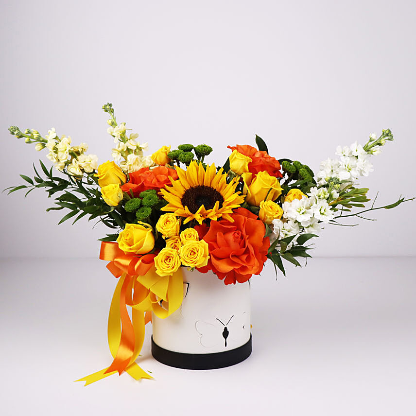 Hello Sunshine Mixed Flowers Box: Flower Delivery Oman