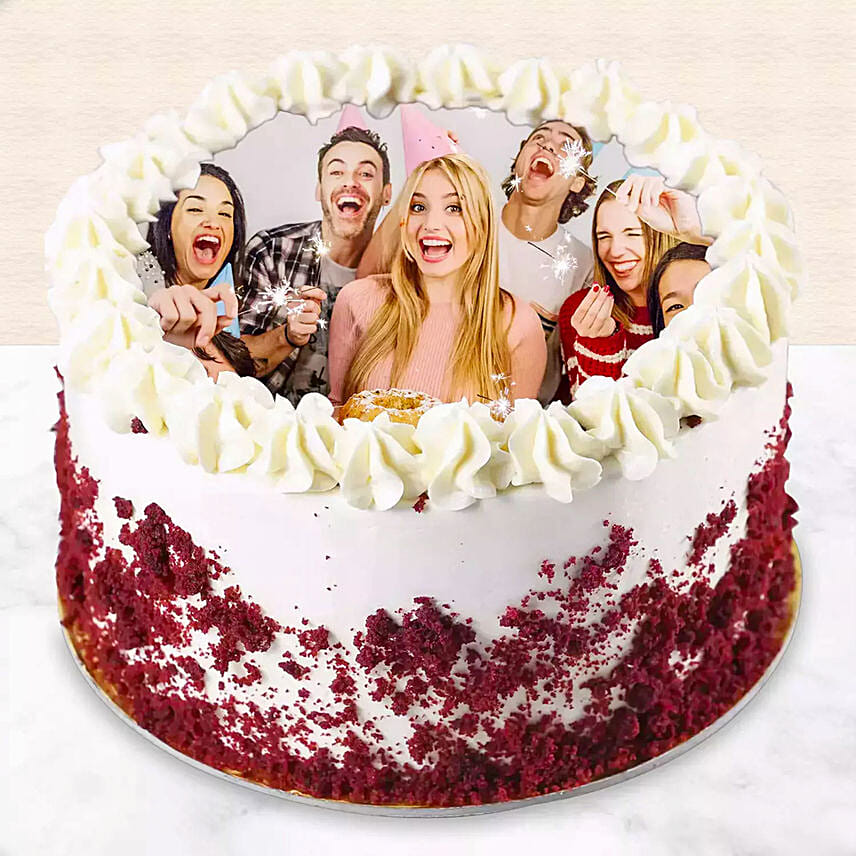 Red Velvet Photo Cake For Birthday: Oman Gift delivery