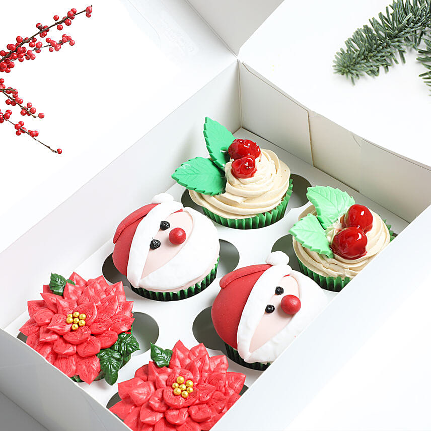 Assorted Christmas Cup Cakes: Send Flowers to Oman from UAE