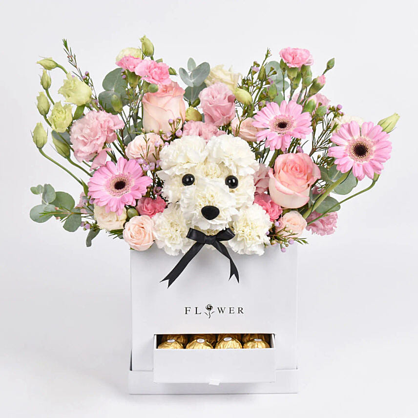 Hugs And Cuddles Flower Box: Send Flowers to Oman