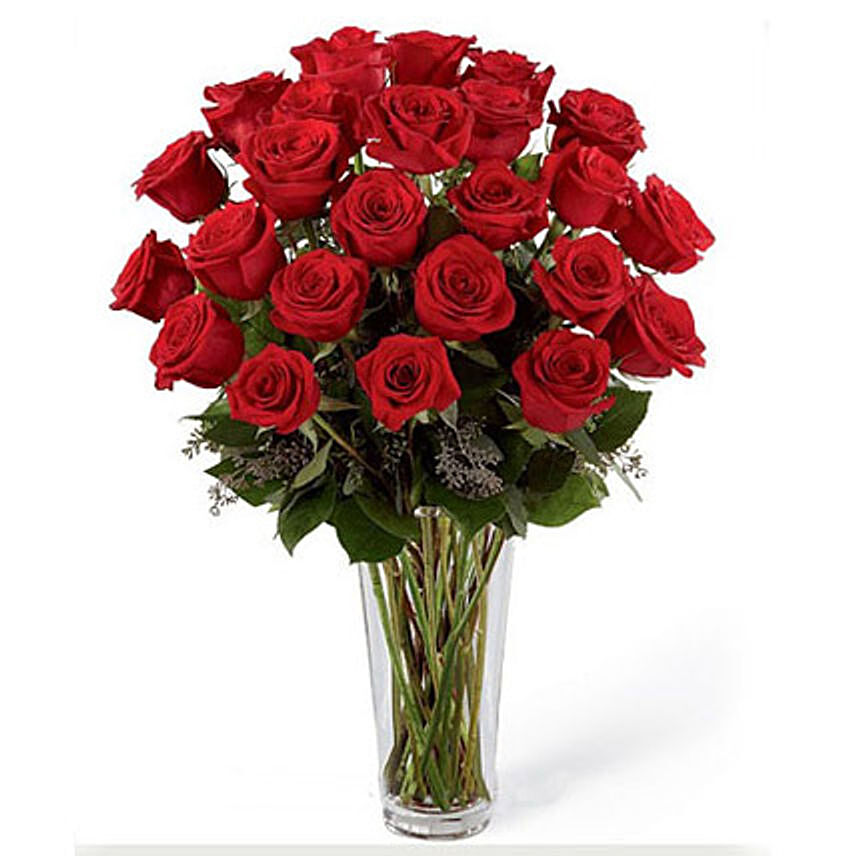 24 Red Roses Arrangement QT: Gifts to Doha