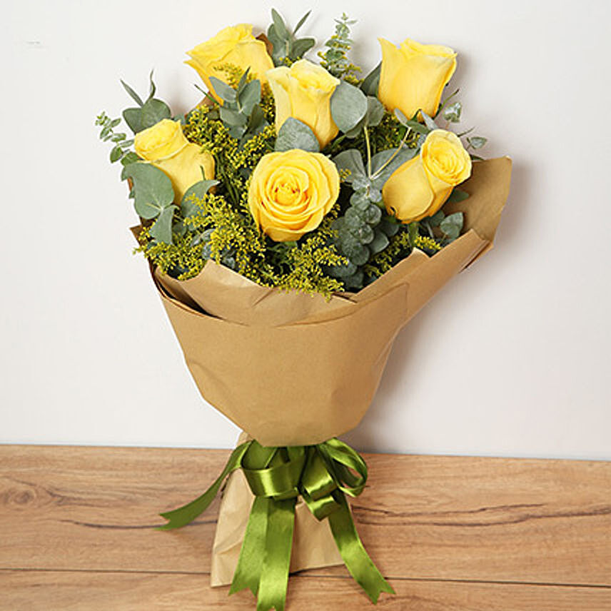 Bouquet Of Yellow Roses QT: 
