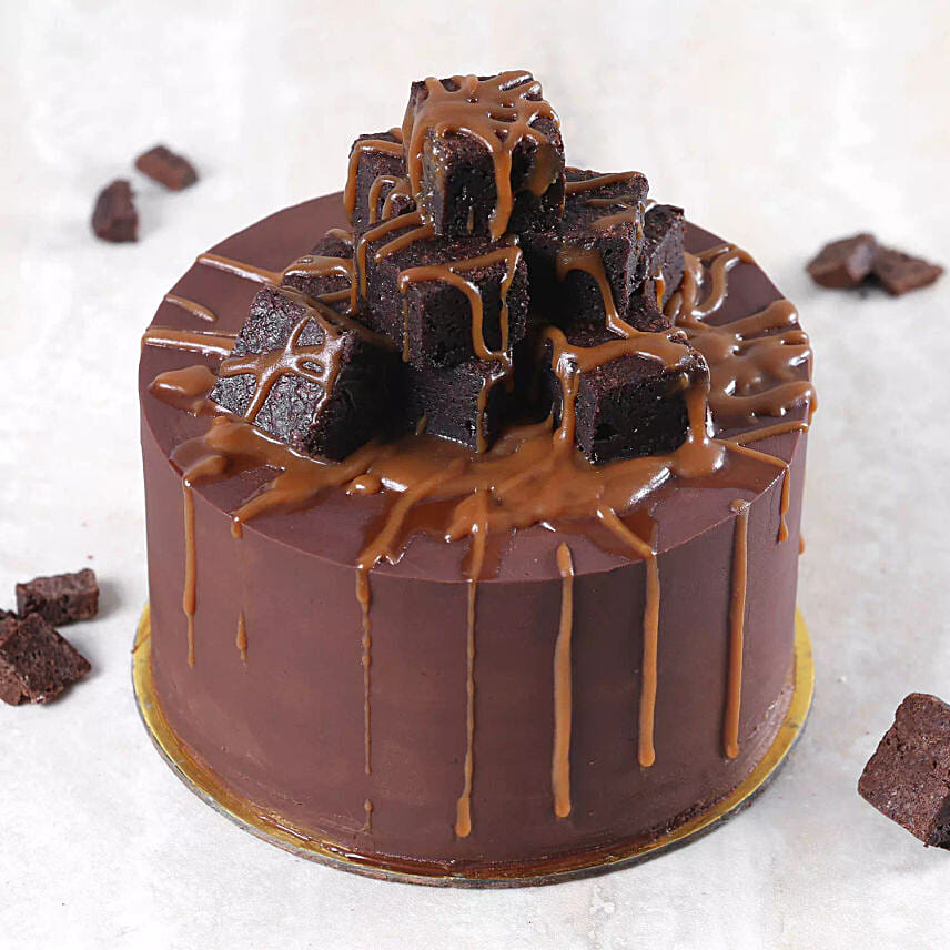 Special Brownie Caramel Cake: Cake Delivery in Qatar