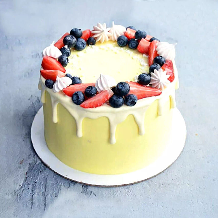 Eggless Pleasing Mix Berry Vanilla Cake: Send Birthday Cakes To Qatar