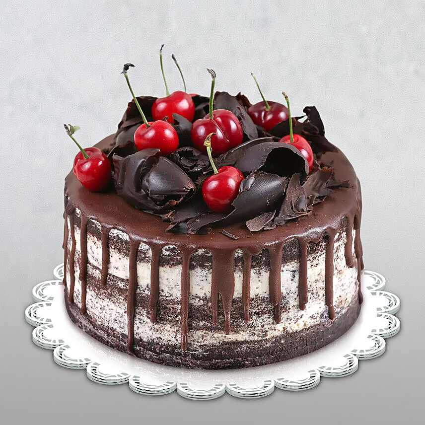 Delicate Black Forest Delish Cake Half Kg: Send Black Forest Cakes To Qatar