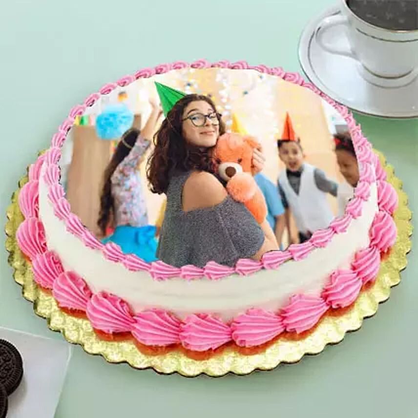 Eggless Birthday Photo Cake: Send Birthday Cakes To Qatar