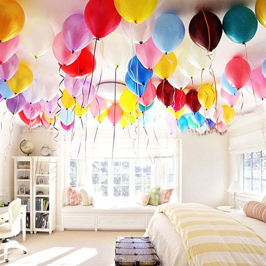 Colourful Helium Balloon Decor: 