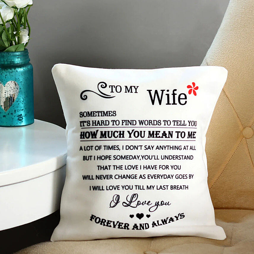 Forever Always Printed Cushion: Send Romantic Gifts To Qatar