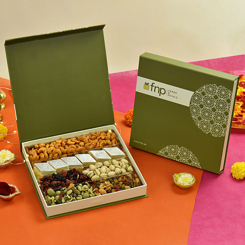 Assorted Sweets N Dry Fruits Big Box: 