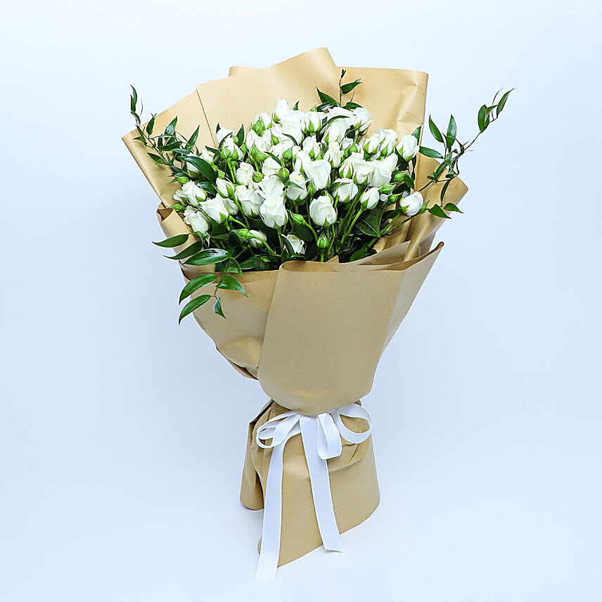 Beautiful White Spray Rose Bouquet: 