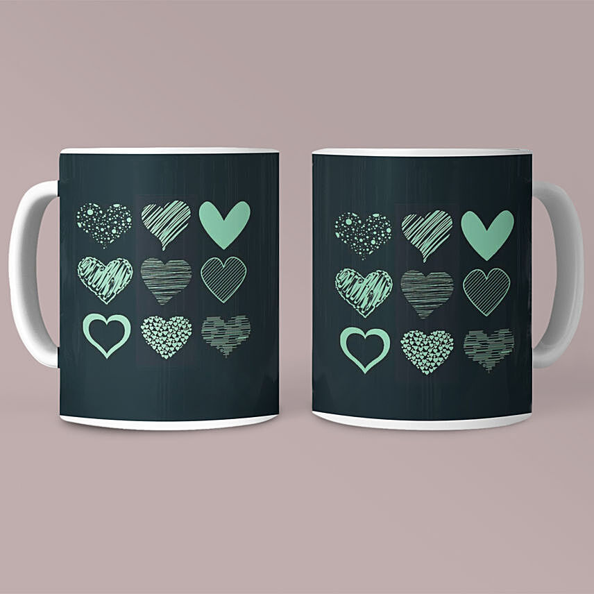Black Heart Mug Combo: Valentines Day Gifts to Qatar