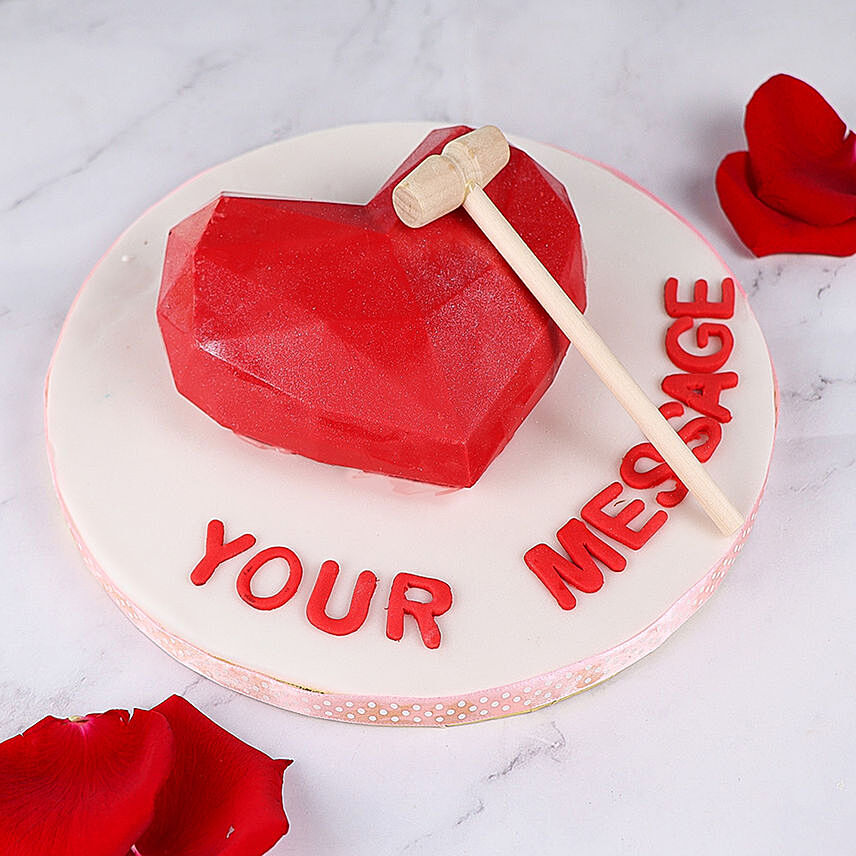Heart Shape Smash Cake: Valentines Gifts Delivery in Qatar