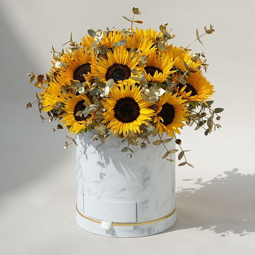 Blossom Love Floral Box: Send Sunflower To Qatar