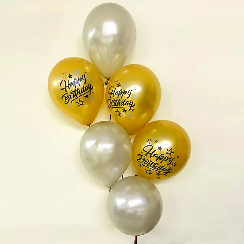 Silver And Gold Balloons For Birthday: Send Birthday Gifts to Qatar