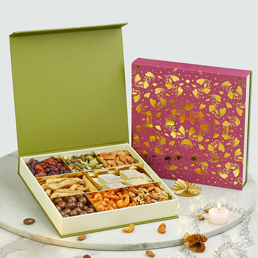 Assorted Sweets and Dry Fruits Big Box: 