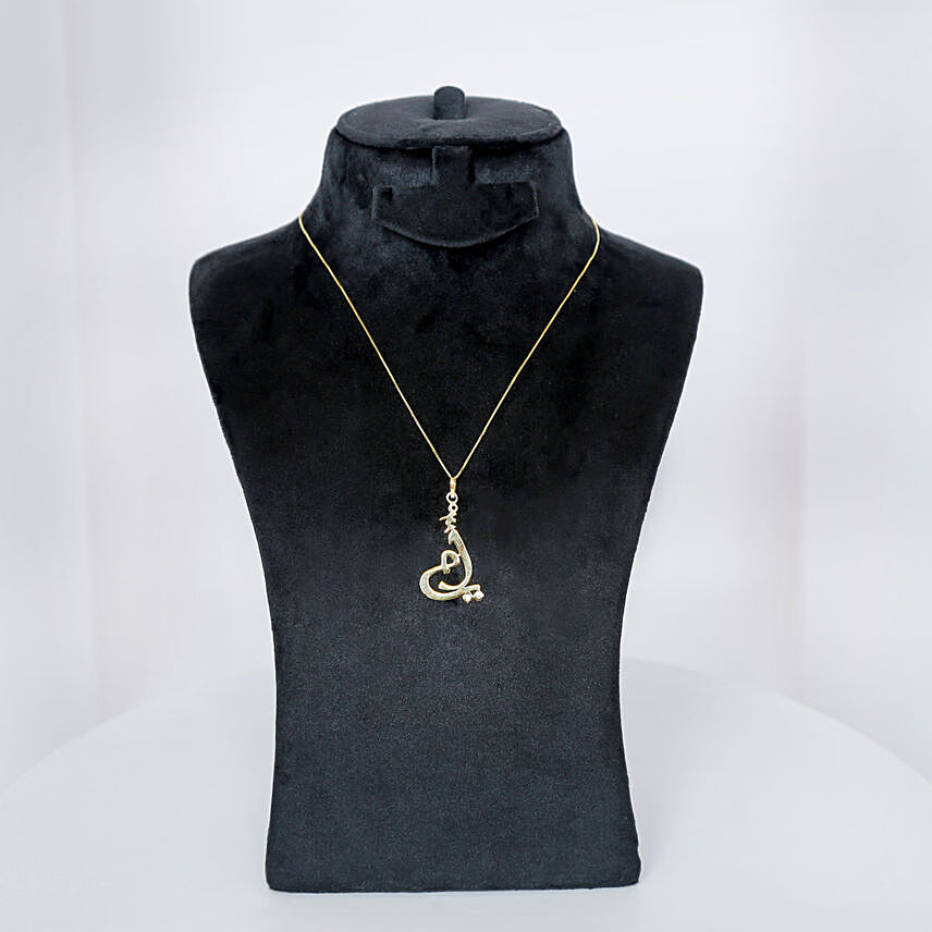 Gold Plated Silver Necklace Omi with Crystal: 