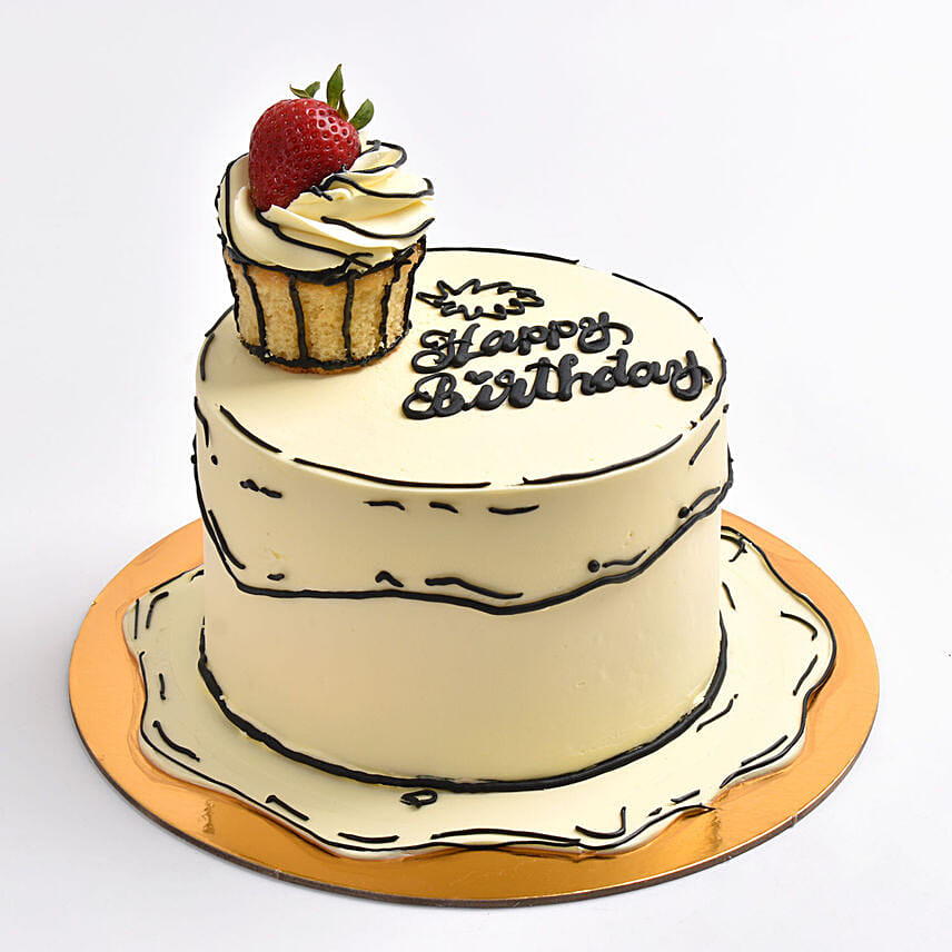 2D Cup Cake On Cake: توصيل كيك قطر