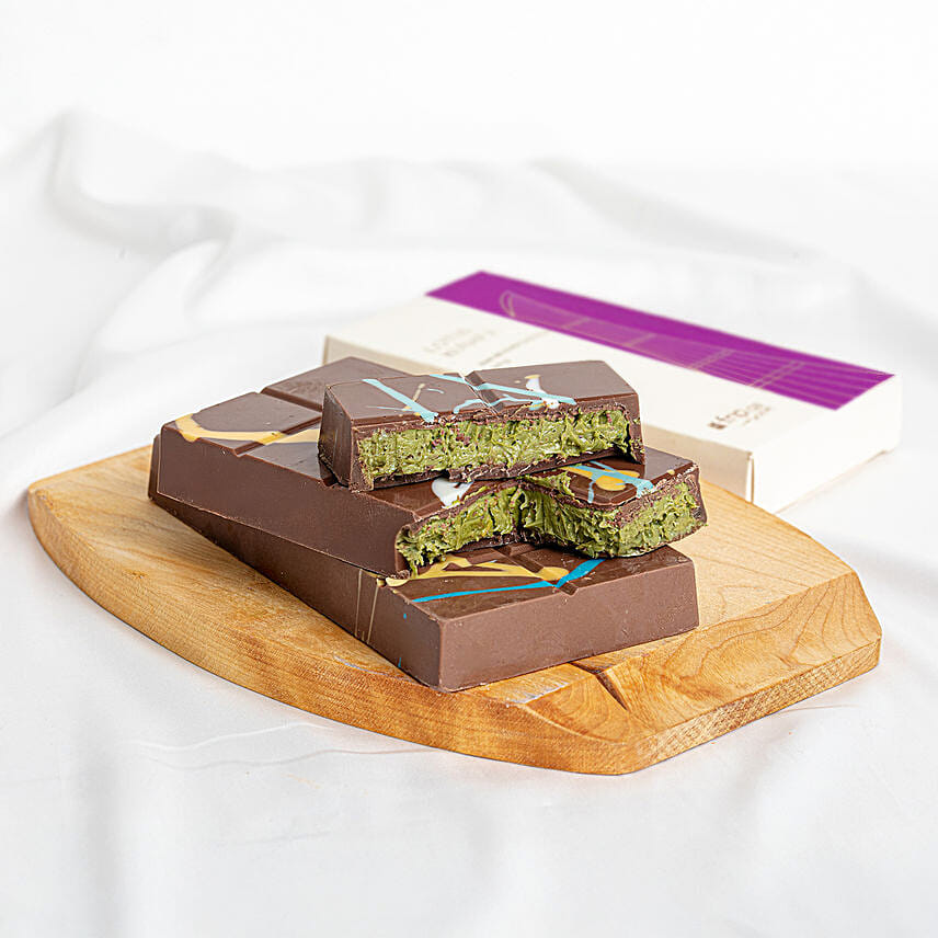 Pistachio Kunafa Belgian Chocolate 210gm: Send Chocolates To Qatar