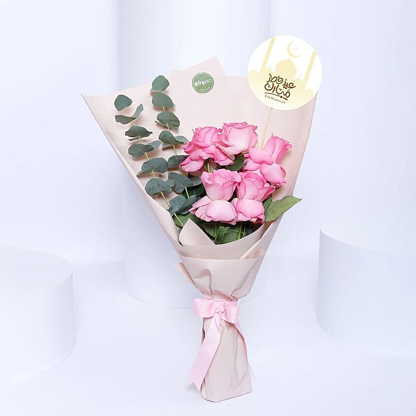 Pink Roses Bouquet | Eid mubarak: 