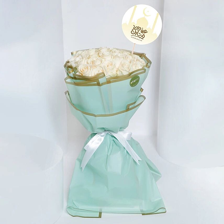 White Roses Bouquet For Eid: 