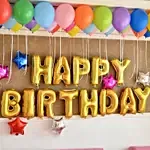 Happy Birthday Colourful Balloon Decor