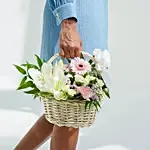 Basket Arrangement Of Gorgeous Flowers