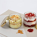 Butterscotch and Red Velvet Jar Cakes