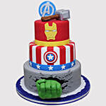 Three Tier Avengers Vanilla Cake