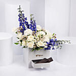 Blue and White Blooms Basket