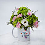 Birthday Wishes Floral Mug Arrangement