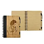 Photo Engraved Bamboo Notebook With Pen